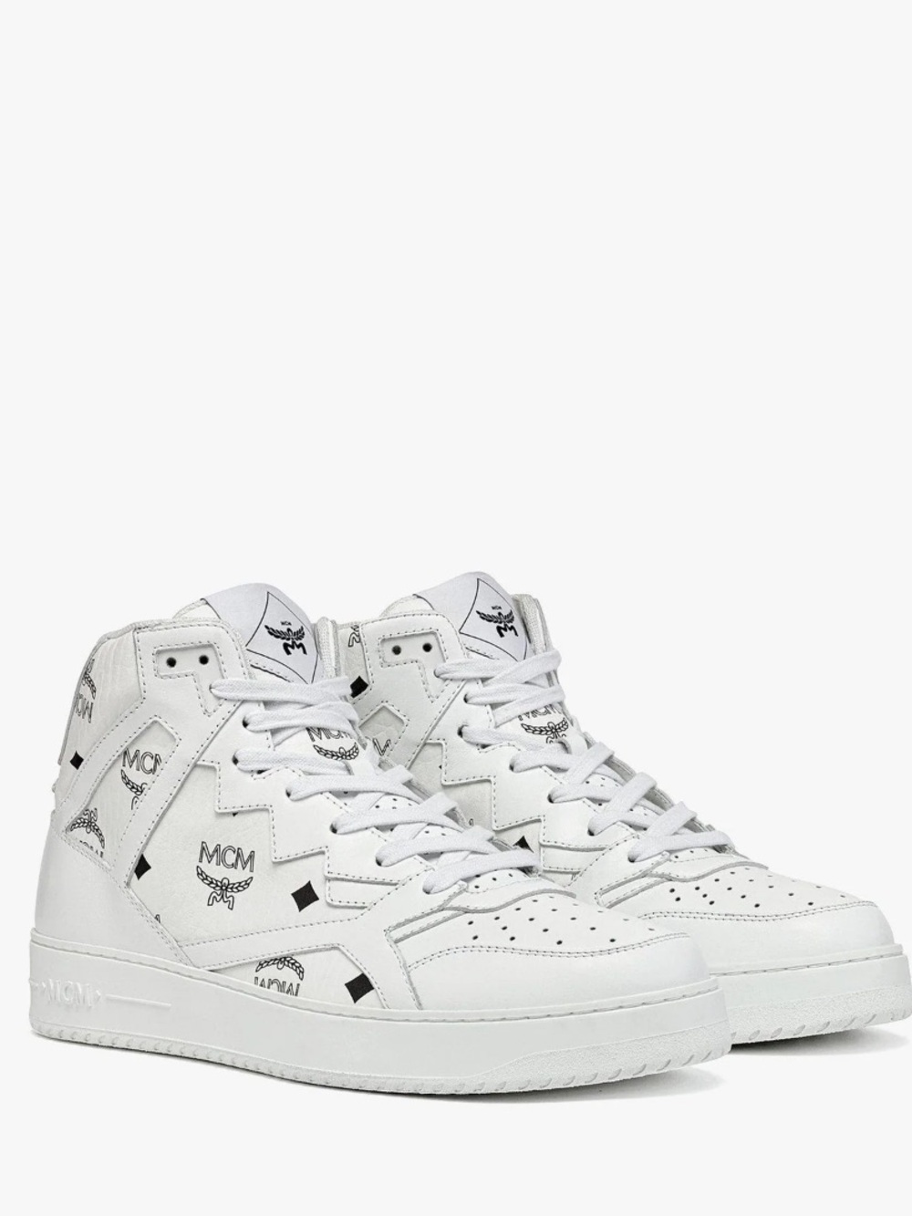 MCM Neo Terrain Hi Sneakers in White Visetos NWT 40 Men’s 7